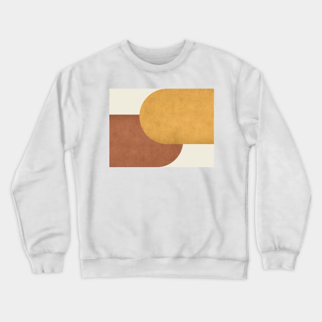 Half Circle Colorblock - Gold Brown Crewneck Sweatshirt by moonlightprint